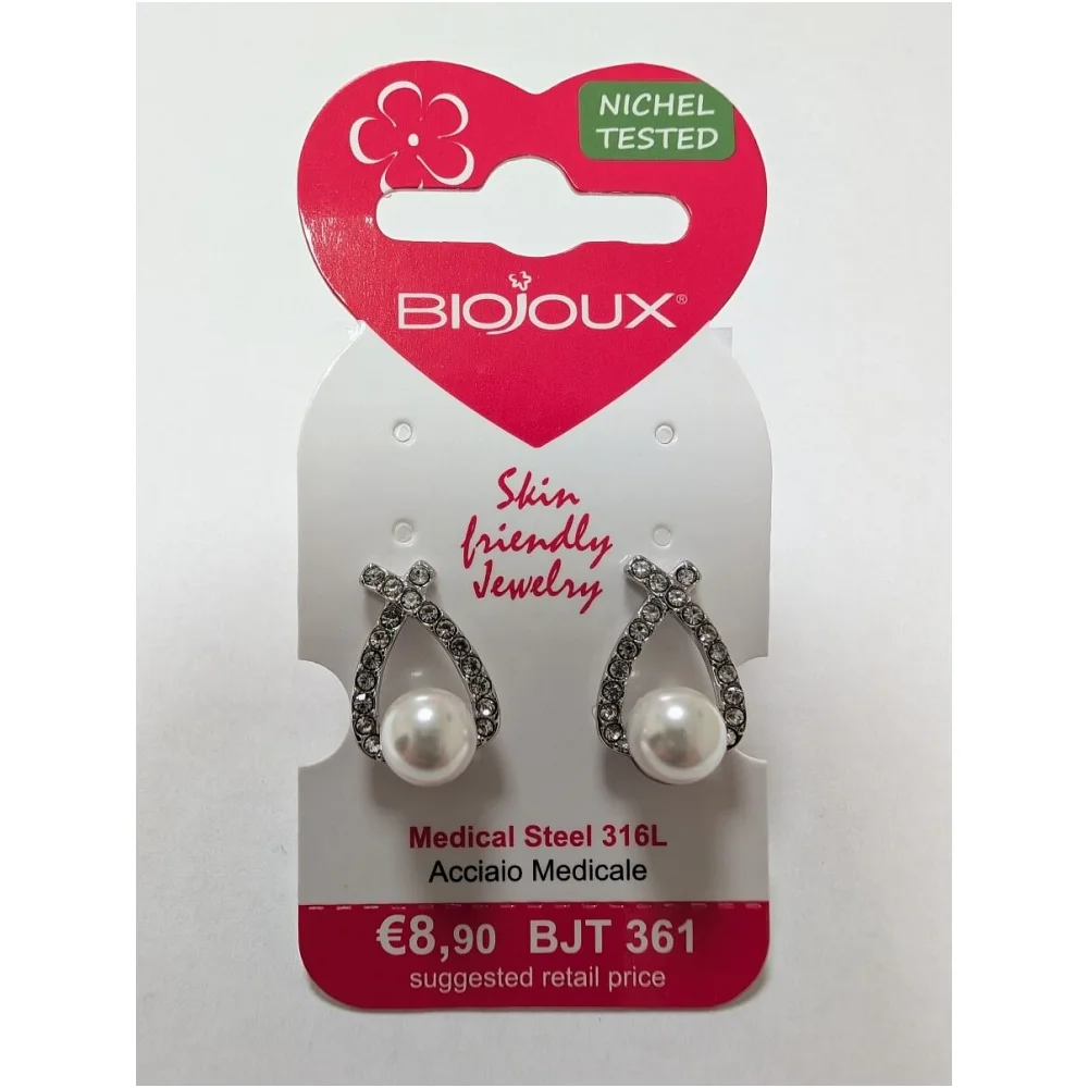 Biojoux, uhani iz kirurškega jekla - Finlo srebrni - BJT361 (2 uhana)